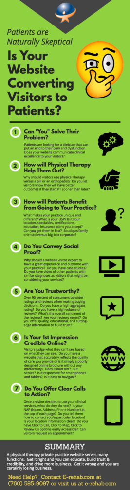 physical therapy website development infographic